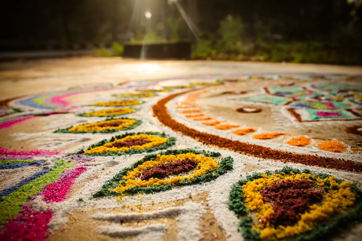 Colourful rangolis - Gated Community Apartments in Chennai